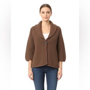 Theory Chunky Knit Cardigan Sweater Cashmere Blend Size M